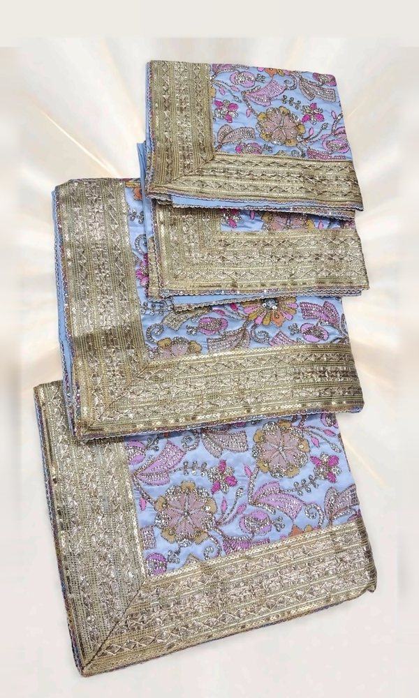 Powder Blue Multicolour Embroidered Rumala Sahib